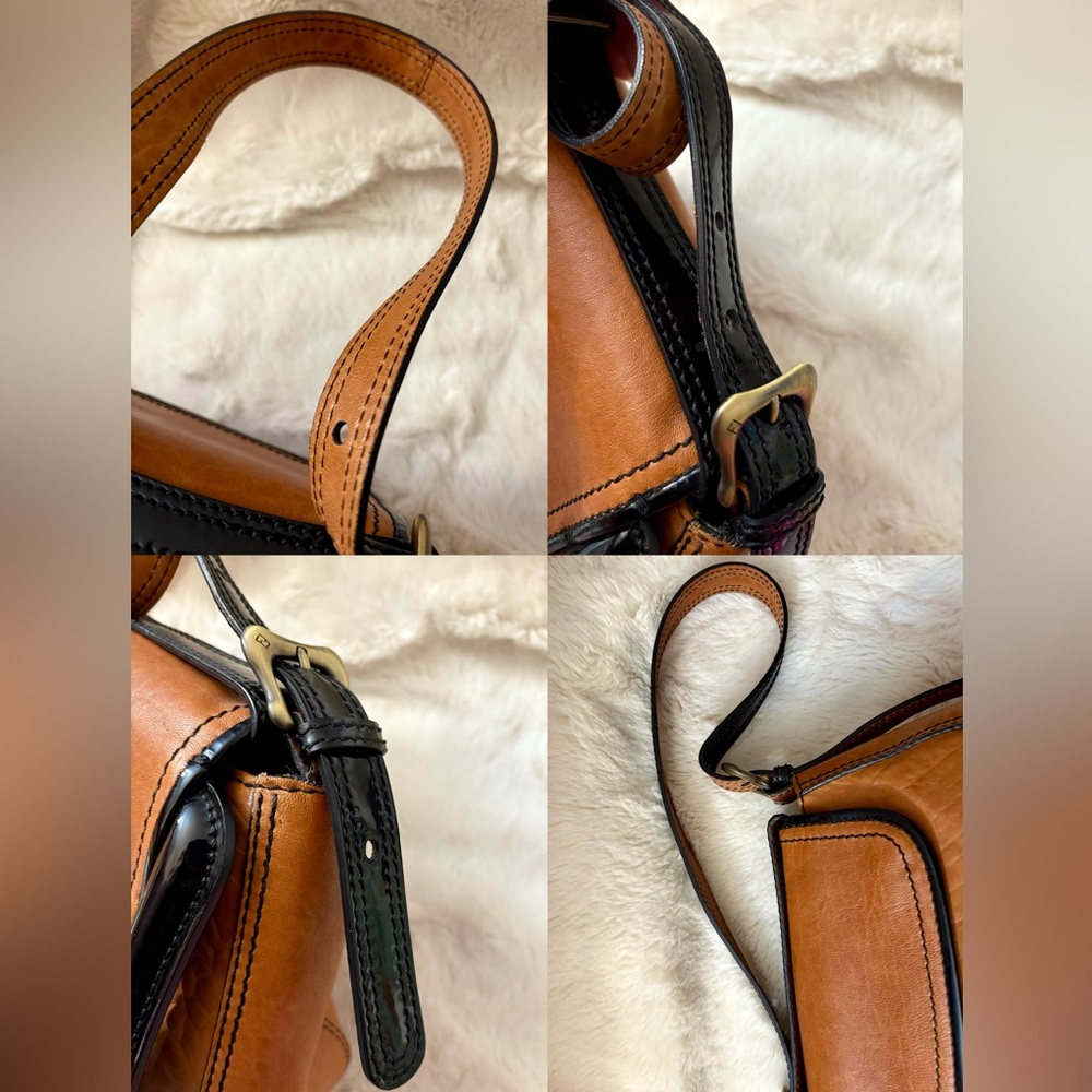 Auth🌷Fendi🌷 Zucca Shoulder Bag Nappa B Bis Patent Trim Pochette/Flap Bag⚡️ - Picture 10 of 16